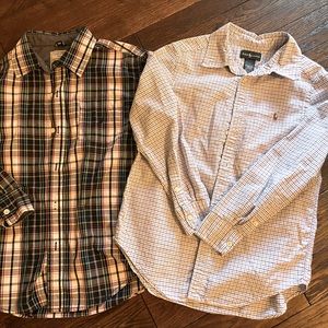 Set of dress shirts - Ralph Lauren red and blue, Nautica blue, Medium (10-12)